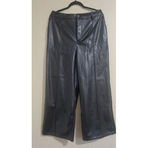 Cider Faux Leather High Waist Wide Leg Trousers Curve Plus 0XL, NWTs